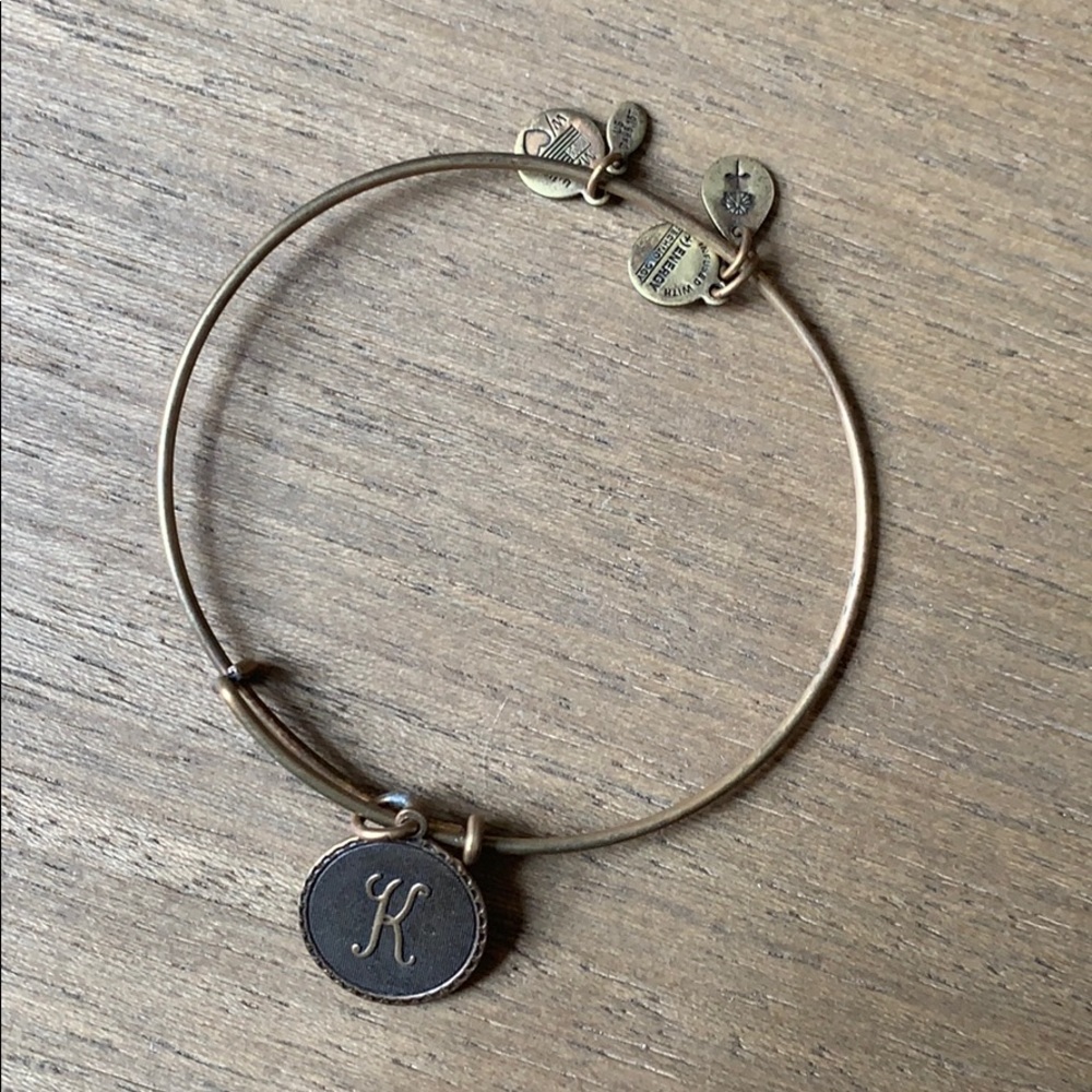 Alex and Ani Peridot ‘K’ initial bracelet
